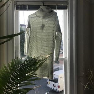 Mint green turtleneck/roll neck sweater dress